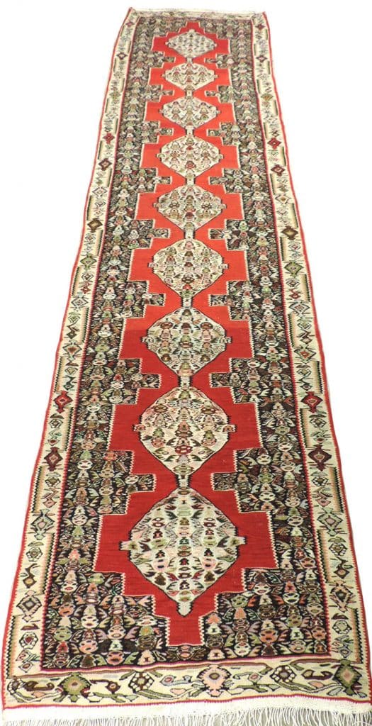 SENNEH KILIM RUNNER 372cm x 89cm Antique Rugs 3