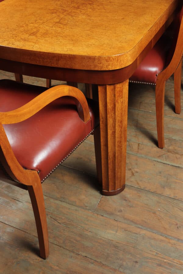 English Art Deco Dining Table And Chairs c 1930 - Image 7