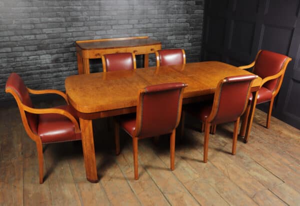 English Art Deco Dining Table And Chairs c 1930 - Image 9