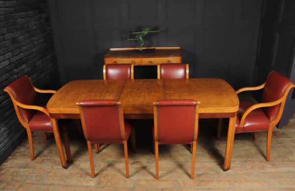 English Art Deco Dining Table And Chairs c 1930 - Image 12