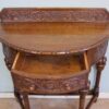 Antique Jacobean Style Carved Oak Demi Lune Side Table - Image 9