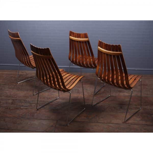 Mid Century Dining Chairs by Hans Brattrud for Hove Mobler, Set of 4 Antique Chairs 4