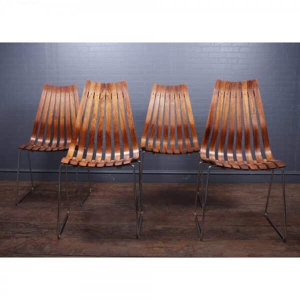 Mid Century Dining Chairs by Hans Brattrud for Hove Mobler, Set of 4 Antique Chairs 18