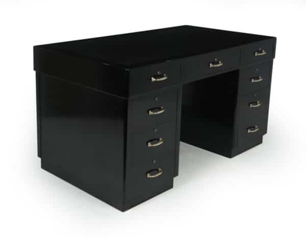 Art Deco Ebonised Black Desk art deco desk Antique Desks 3