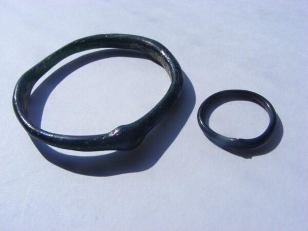 Ancient Islamic 1,000 year old child’s glass bangle and ring set unusual and Rare Bangle Antiquities 7