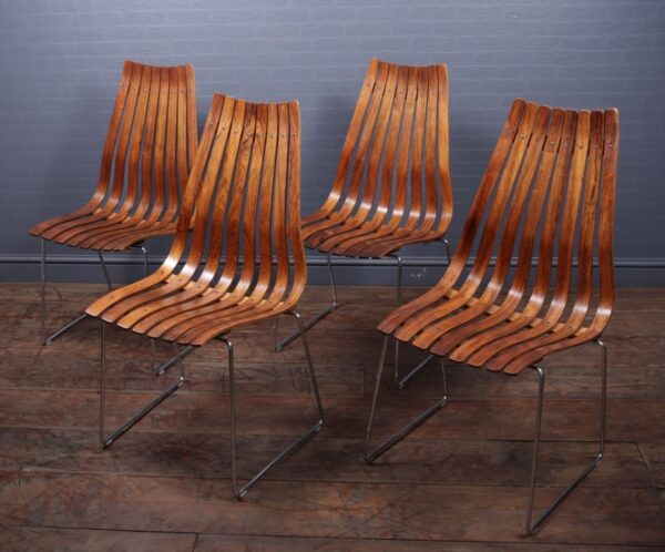 Mid Century Dining Chairs by Hans Brattrud for Hove Mobler, Set of 4 Antique Chairs 11