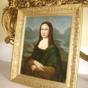 Mona Lisa Old Master 18thc Oil Portrait Painting On Canvas After Leonardo Da Vinci Antique Art 3