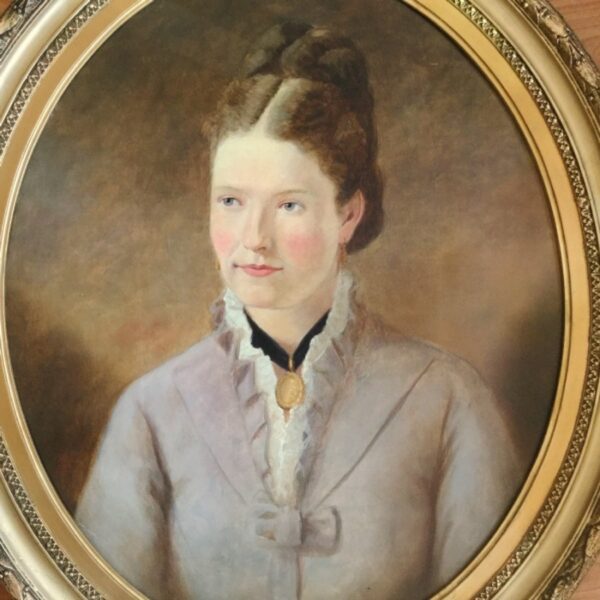 19thc Portrait Painting Of A Lady - Image 4