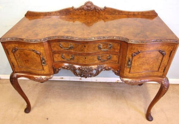 Antique Quality Burr Walnut Small Sideboard Antique Antique Sideboards 13