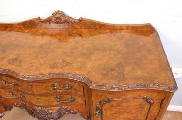 Antique Quality Burr Walnut Small Sideboard Antique Antique Sideboards 15