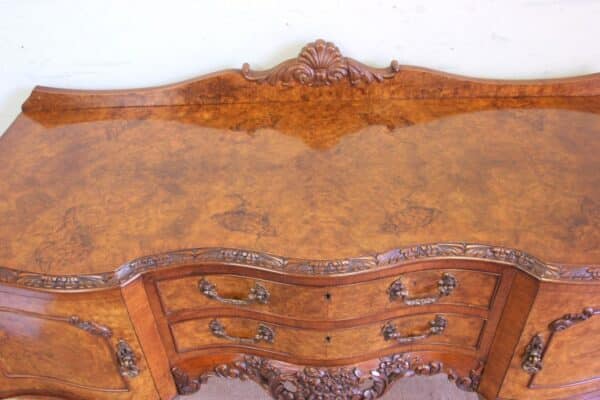 Antique Quality Burr Walnut Small Sideboard Antique Antique Sideboards 18