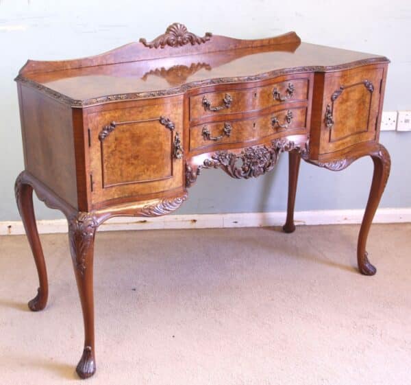 Antique Quality Burr Walnut Small Sideboard Antique Antique Sideboards 5