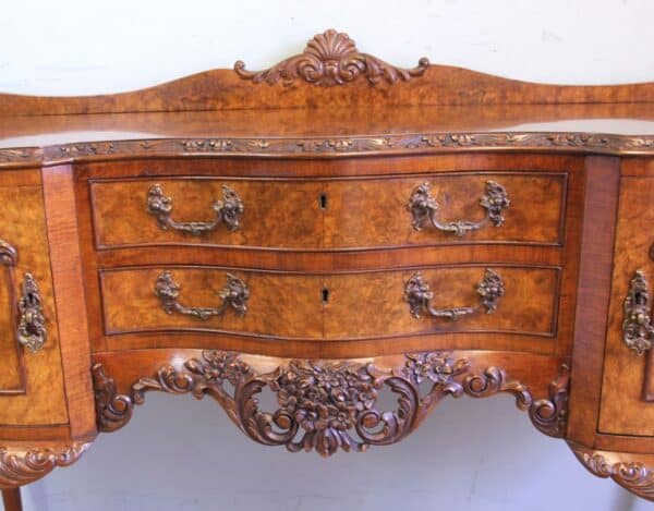 Antique Quality Burr Walnut Small Sideboard Antique Antique Sideboards 8