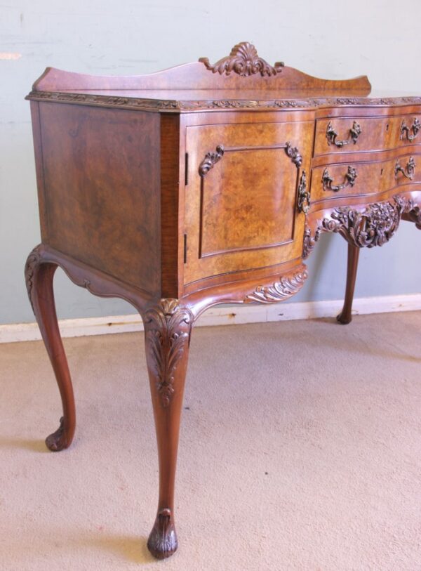 Antique Quality Burr Walnut Small Sideboard Antique Antique Sideboards 9