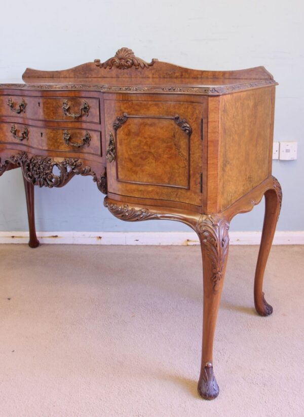 Antique Quality Burr Walnut Small Sideboard Antique Antique Sideboards 11