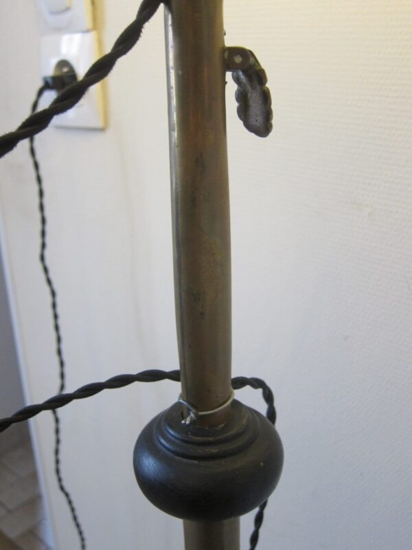 Early 20th Century French Rise & Fall Standard Lamp brass Antique Lighting 9