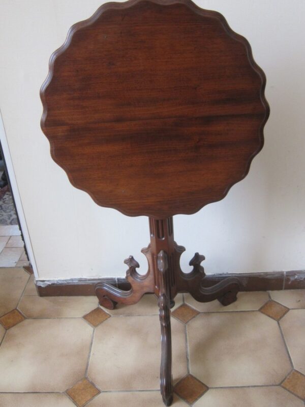 19th Century French Chateau Gothic Tip Top Wine Table Antique Mahogany Furniture Antique Tables 3