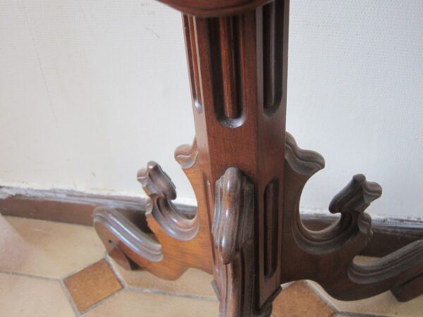19th Century French Chateau Gothic Tip Top Wine Table Antique Mahogany Furniture Antique Tables 6
