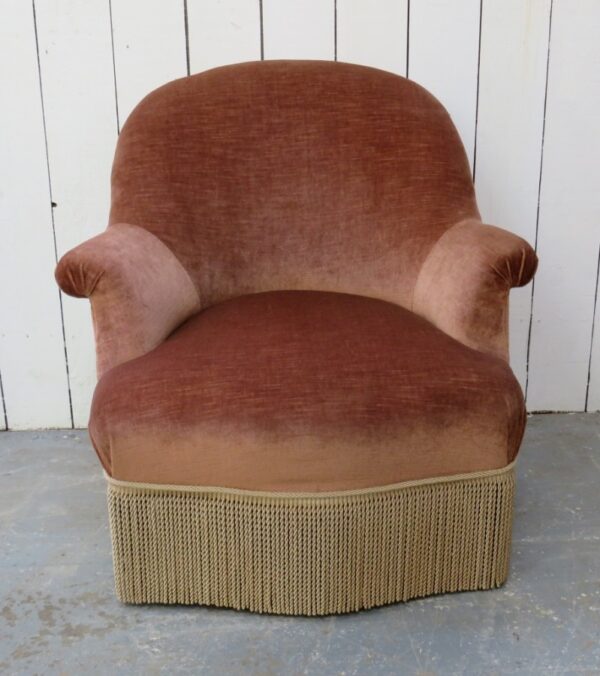 Antique French Napoleon III Tub Armchair armchair Antique Chairs 4