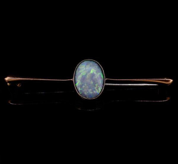 Antique Opal Brooch,Edwardian Opal Bar Brooch,Oval Opal Bar Brooch - Image 2