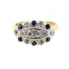 18ct Sapphire and Diamond Boat Shape Ring,Sapphire and Diamond Vintage Boat Shape Ring - Image 2
