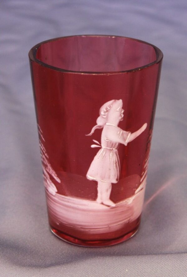 Antique Small Victorian Cranberry Glass Tot Antique Antique Glassware 4