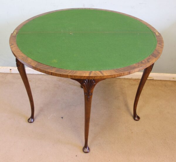 Antique Burr Walnut Demi Lune Side Card Table Antique Antique Furniture 14