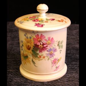 Antique Royal Worcester Blush Ivory Lidded Jar