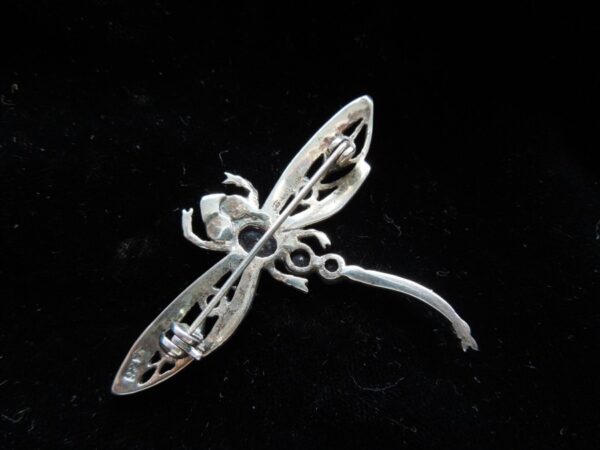 SOLD Silver Gemstone & Marcasite Dragonfly Brooch Miscellaneous 7