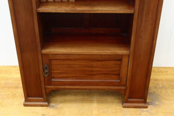 Edwardian Walnut Bookcase with 32 leather bound Charles Dickins Books (21 stories) bookcase Antique Bookcases 13