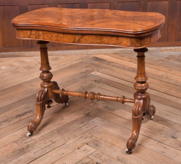 Superb Victorian Burr Walnut Card Table SAI1964