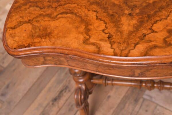 Superb Victorian Burr Walnut Card Table SAI1964 - Image 9