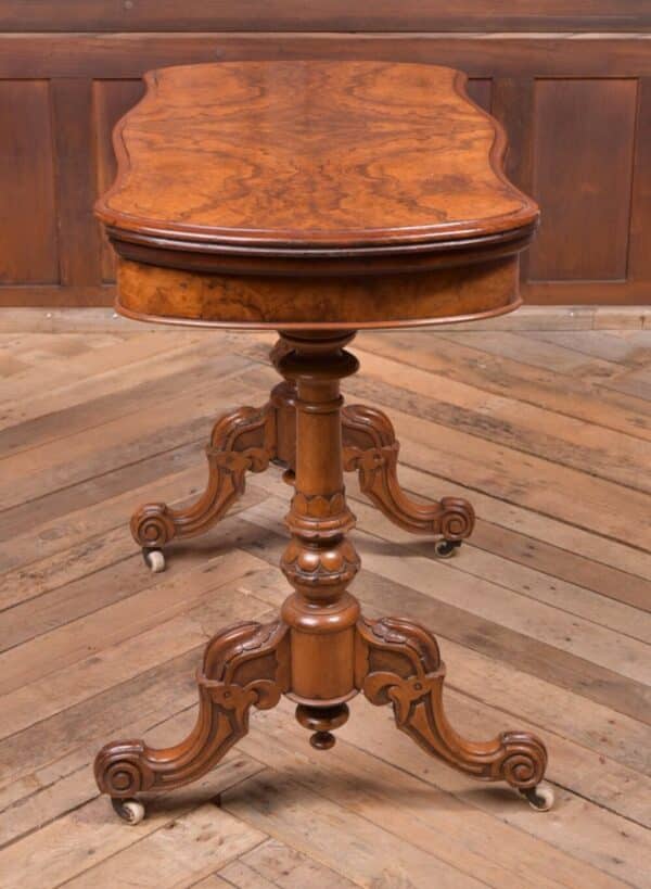 Superb Victorian Burr Walnut Card Table SAI1964 - Image 12