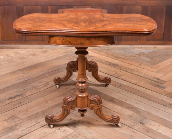 Superb Victorian Burr Walnut Card Table SAI1964 - Image 13