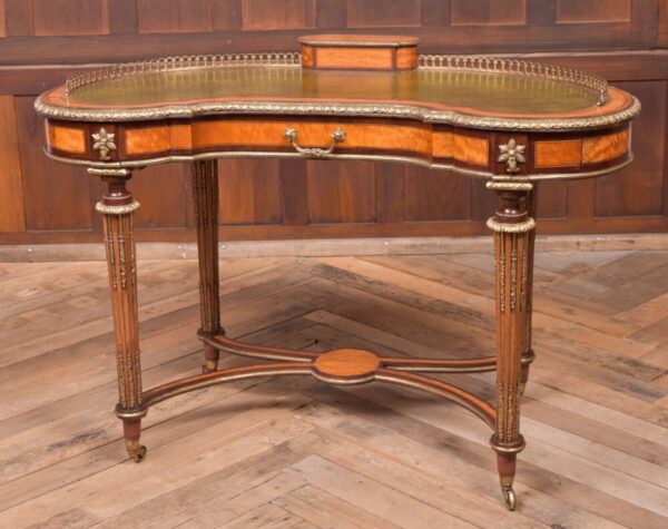 Outstanding Victorian Satinwood And Rosewood Kidney Shape Writing Desk SAI1985 Antique Furniture 3