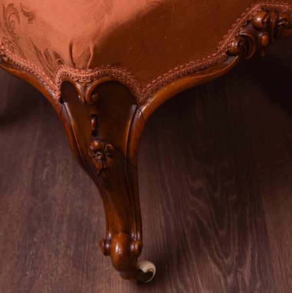 Superb Victorian Carved Walnut Cabriole Leg Stool SAI1861 - Image 3