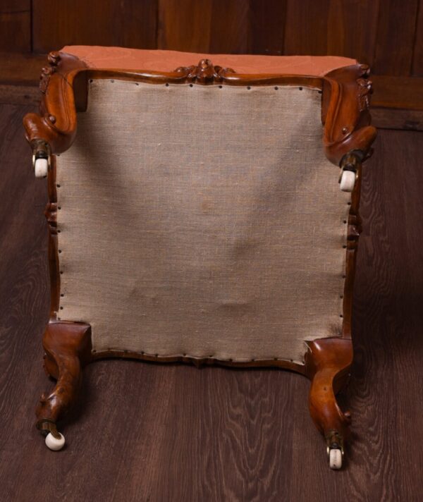 Superb Victorian Carved Walnut Cabriole Leg Stool SAI1861 - Image 5