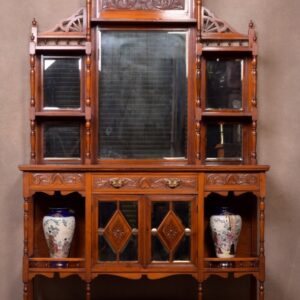 Edwardian Walnut Mirror Back Sideboard/ Display Cabin SAI1678 Antique Furniture