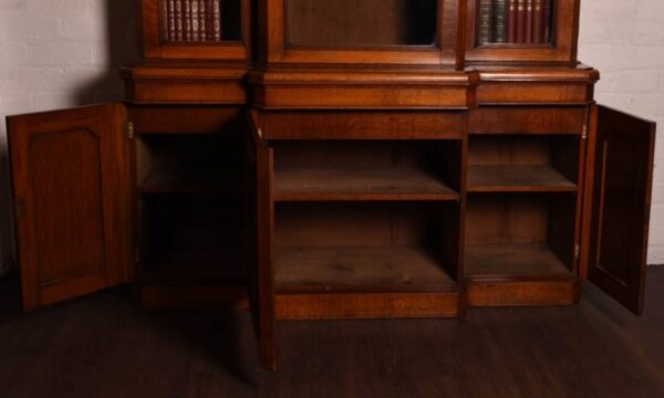 Victorian 3 Door Breakfront Library Bookcase SAI1075 - Image 4