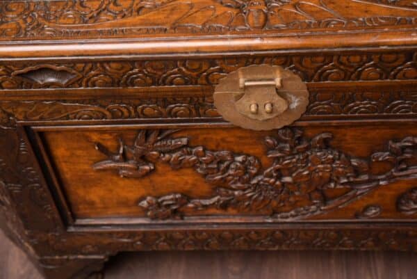 Unusual Shaped Chinese Carved Camphor Wood Chest SAI1629 Antique Furniture 16
