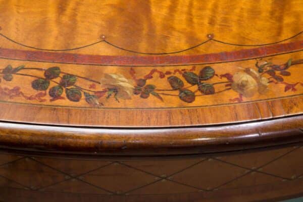 Painted satinwood oval centre table circa 1890 - Image 3