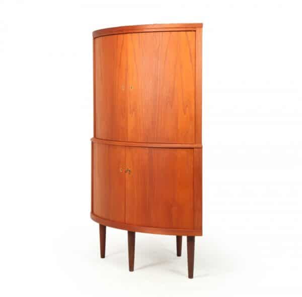 Mid Century Danish Teak Corner Cabinet By S E Peterson Corner Antique Cabinets 15