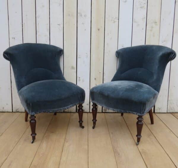 Pair Antique French Tub Chairs armchairs Antique Chairs 3