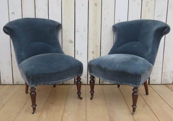 Pair Antique French Tub Chairs armchairs Antique Chairs 11