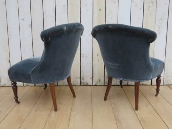 Pair Antique French Tub Chairs armchairs Antique Chairs 5