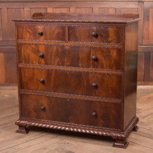 Edwardian Flame Mahogany Edwardian Flame Mahogany Front 2 Over 3 Chest SAI2285 Antique Chest Of Drawers 3