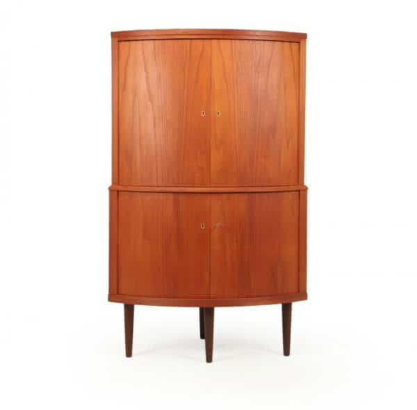 Mid Century Danish Teak Corner Cabinet By S E Peterson Corner Antique Cabinets 3