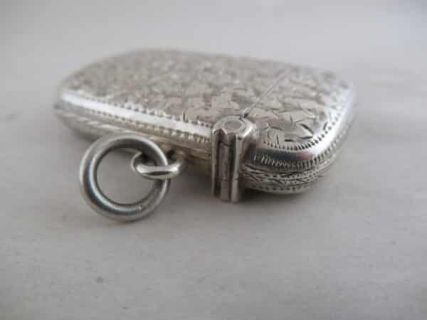 Solid Silver VICTORIAN VESTA CASE Hallmarked:- Birmingham 1894 Antique Silver 10