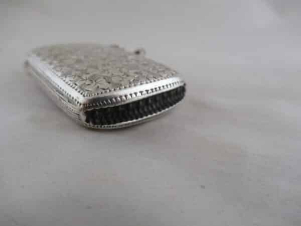 Solid Silver VICTORIAN VESTA CASE Hallmarked:- Birmingham 1894 Antique Silver 9