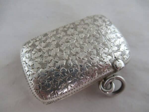 Solid Silver VICTORIAN VESTA CASE Hallmarked:- Birmingham 1894 Antique Silver 7